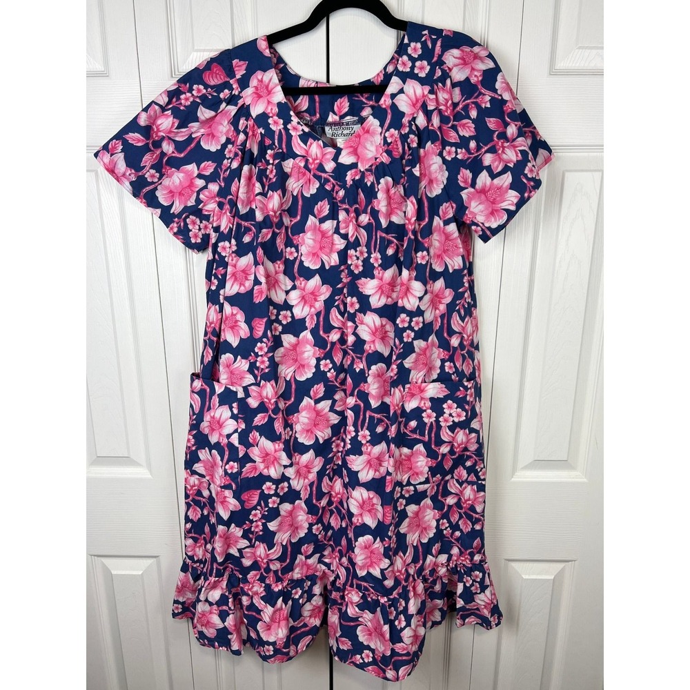 Anthony Richards Floral Muu Muu Dress Coastal Grandma Cottagecore Pink XLP
